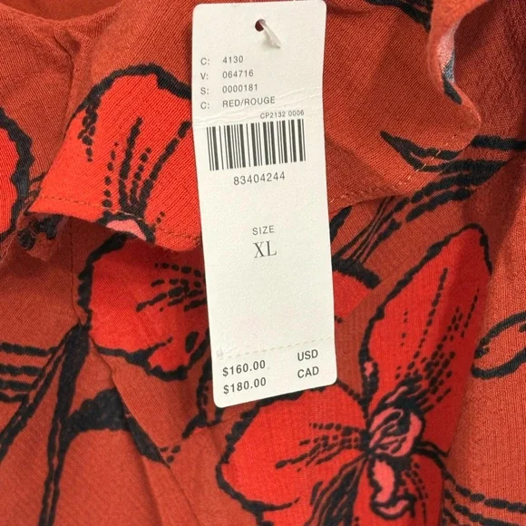 Anthropologie Asymmetrical Red Floral Dress - Picture 4 of 5